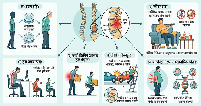 লাম্বার স্পন্ডিলাইটিস এর কারন ও কেন হয়